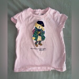 Ralph Lauren Light Pink Kids Tee with Polo Bear